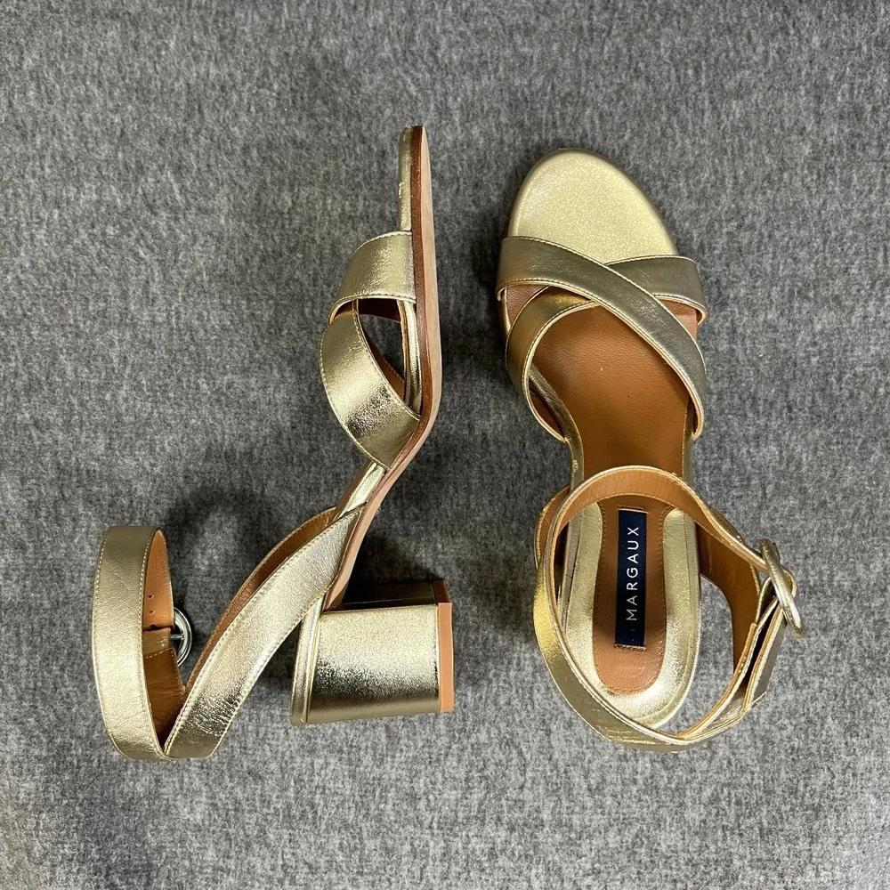 Margaux The Uptown Sandal EU 36.5 US‎ 6.5 Metallic Gold Nappa Leather Bridal